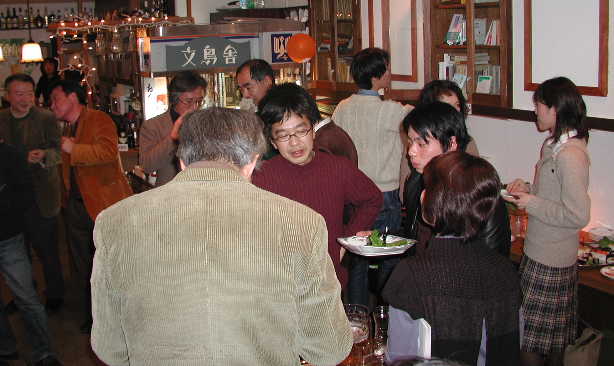 朗読会終了後の懇親会にて